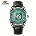 New Men's Luxury Automatic Mechanical Watch – Stainless Steel, Luminous Hands, Waterproof, Sporty Design with Leather Strap