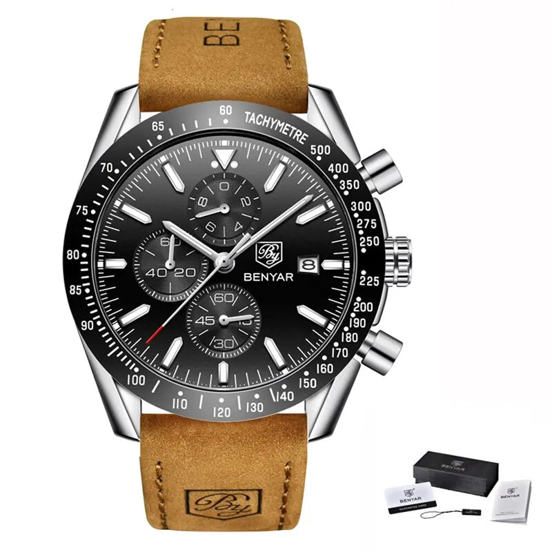 BENYAR Men’s Luxury Sport Quartz Chronograph Watch – Style and Performance Combined