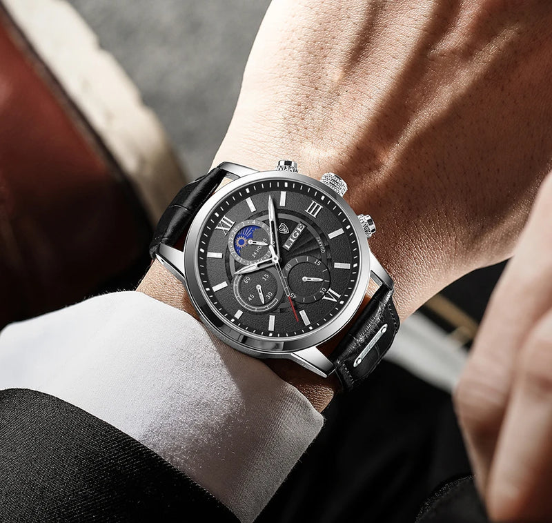 LIGE 2024 Men’s Luxury Watch – Timeless Elegance and Modern Functionality