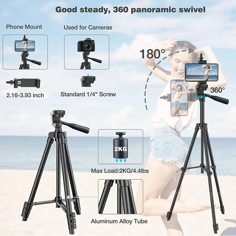 Tripod For Phone 100cm, Video Recording, Phone, Tripod Stand with Bluetooth Remote Universal, Camera, Phone, Photography Stand.