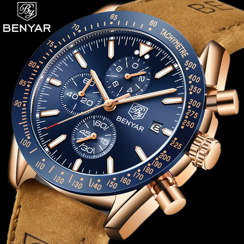 BENYAR Men’s Luxury Sport Quartz Chronograph Watch – Style and Performance Combined