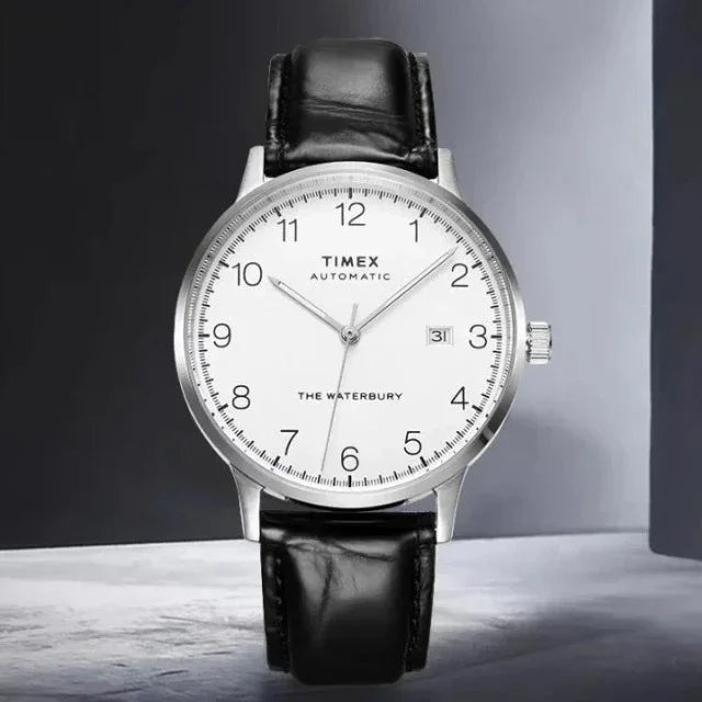 Skeleton dial with visible automatic movement – Timex men's watch